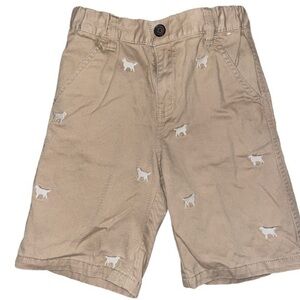 Gymboree Khaki Shorts with Dogs Embroidered on them